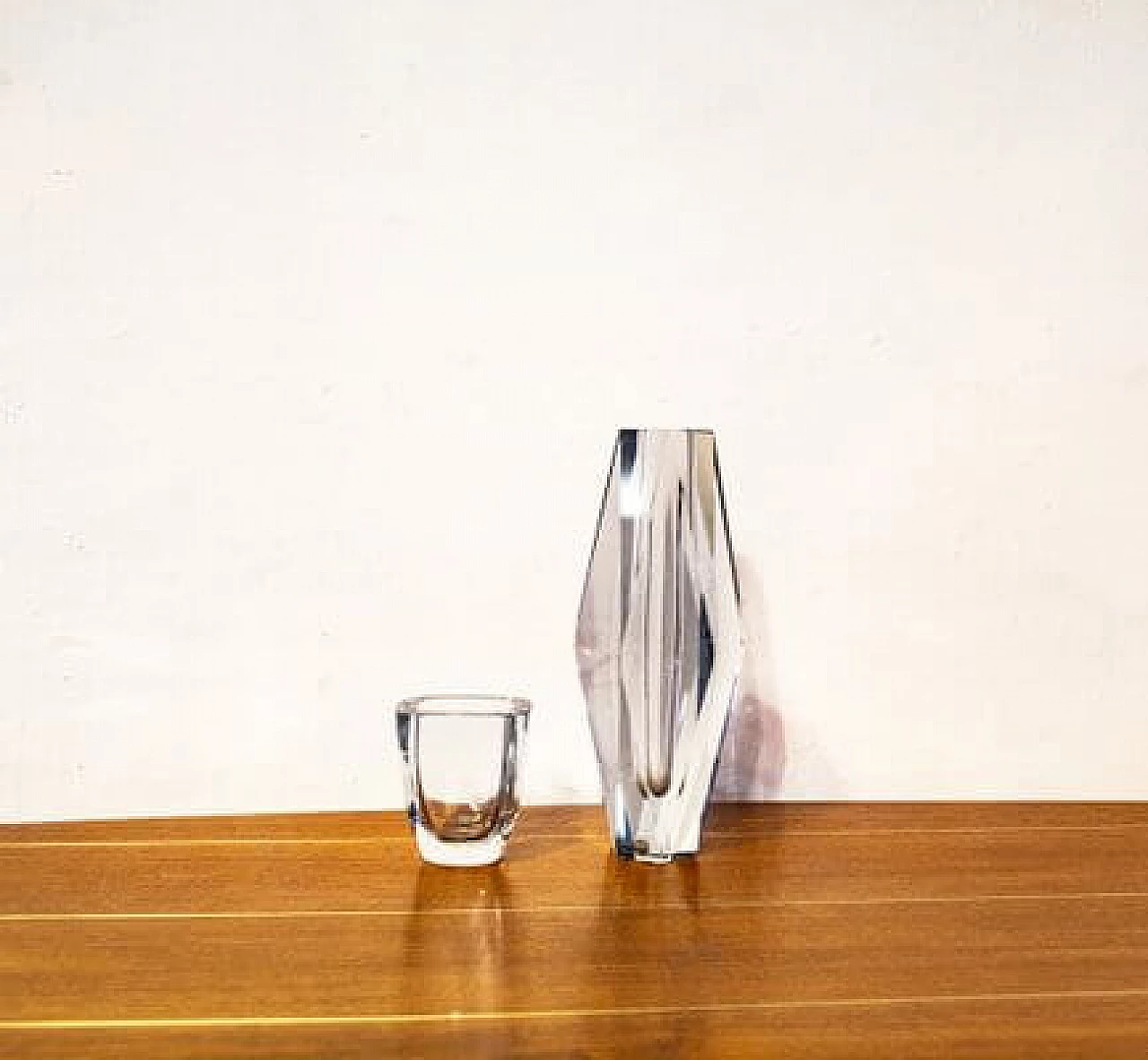 Pair of glass vases by Asta Strömberg for Strömbergshytt, 1960s 9
