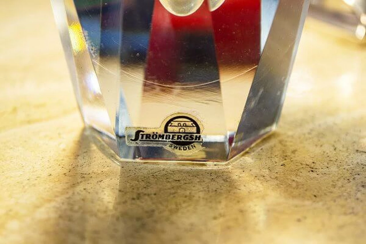 Pair of glass vases by Asta Strömberg for Strömbergshytt, 1960s 13