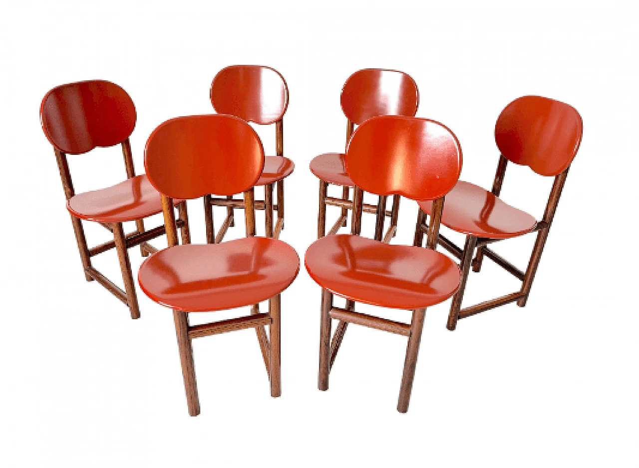 6 New Harmony chairs by Afra and Tobia Scarpa for Maxalto, 1970s 1