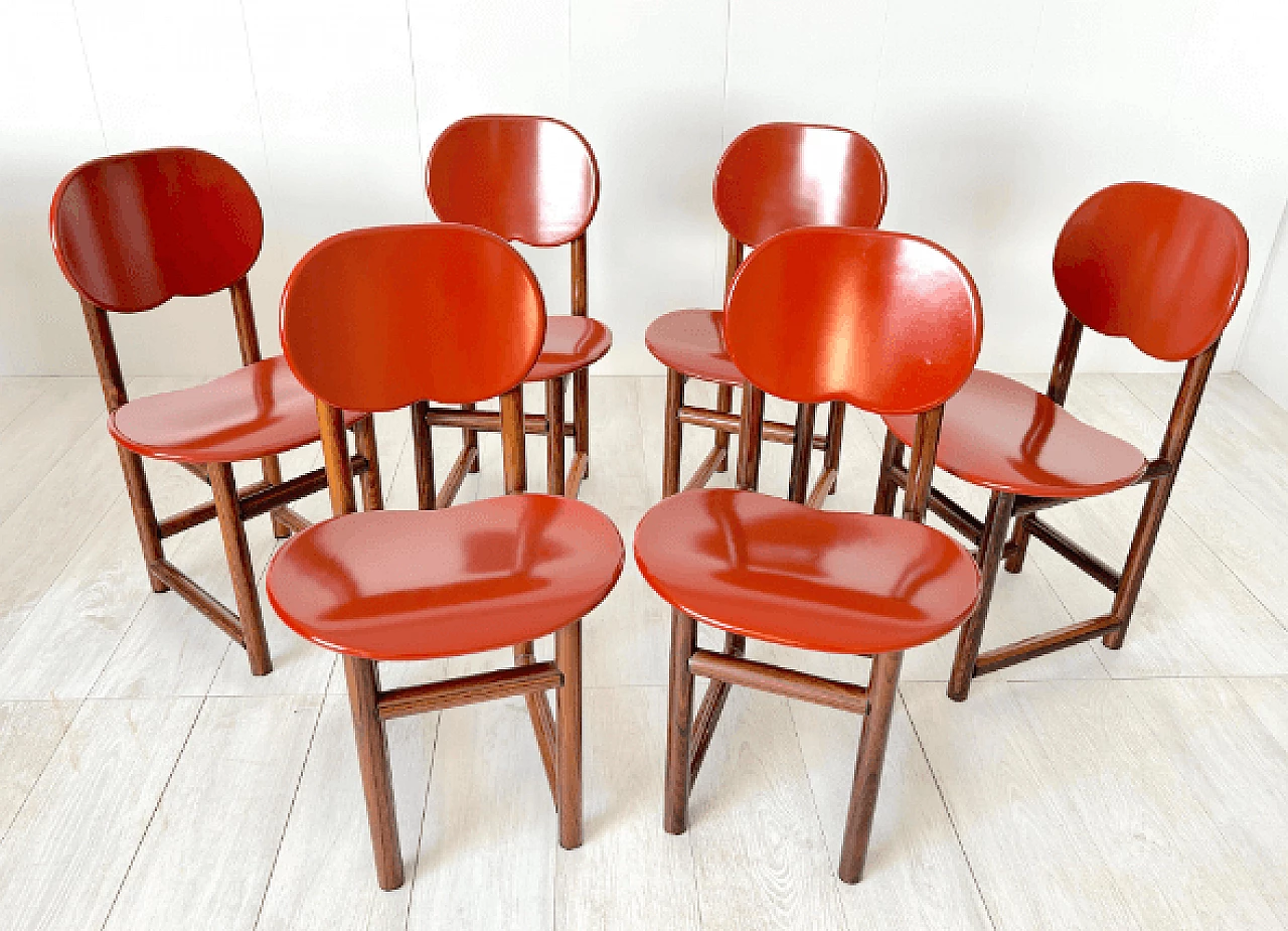 6 New Harmony chairs by Afra and Tobia Scarpa for Maxalto, 1970s 7