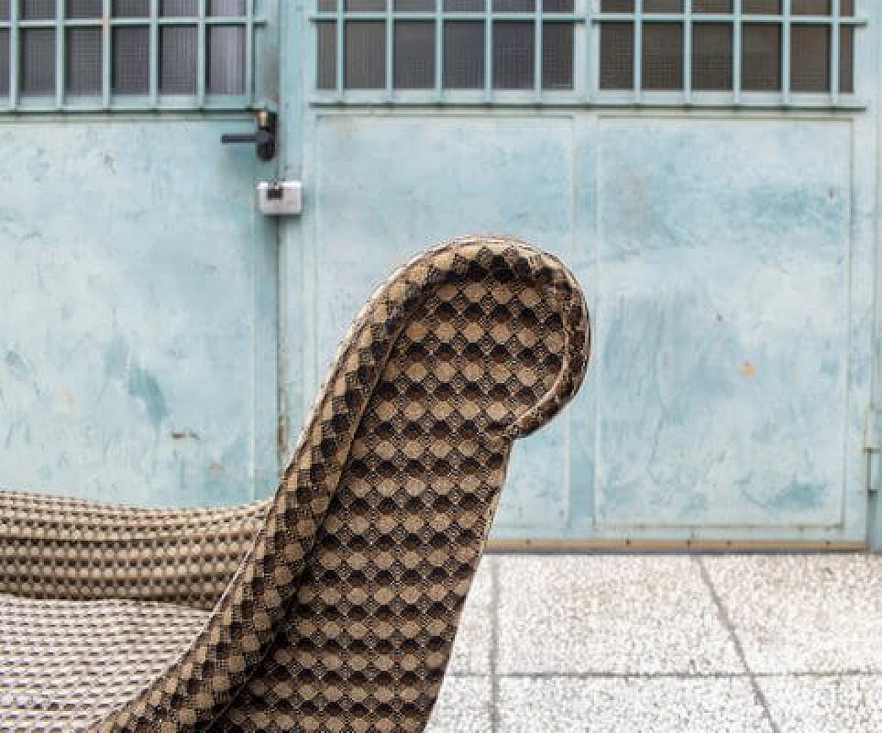 Pair of armchairs in fabric with brass legs, 1960s 6