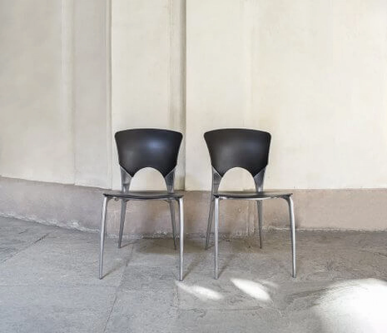 Pair of Silla stackable chairs by Josep Llusca for Driade, 1995 1