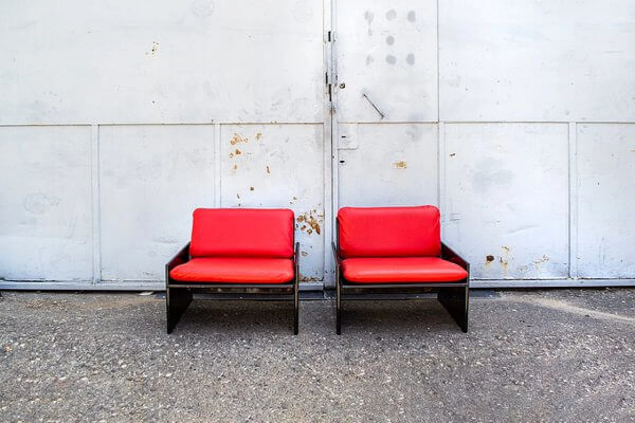 Pair of Ambrogio armchairs by Falzoni and Takahama for Gavina, 1970s 1