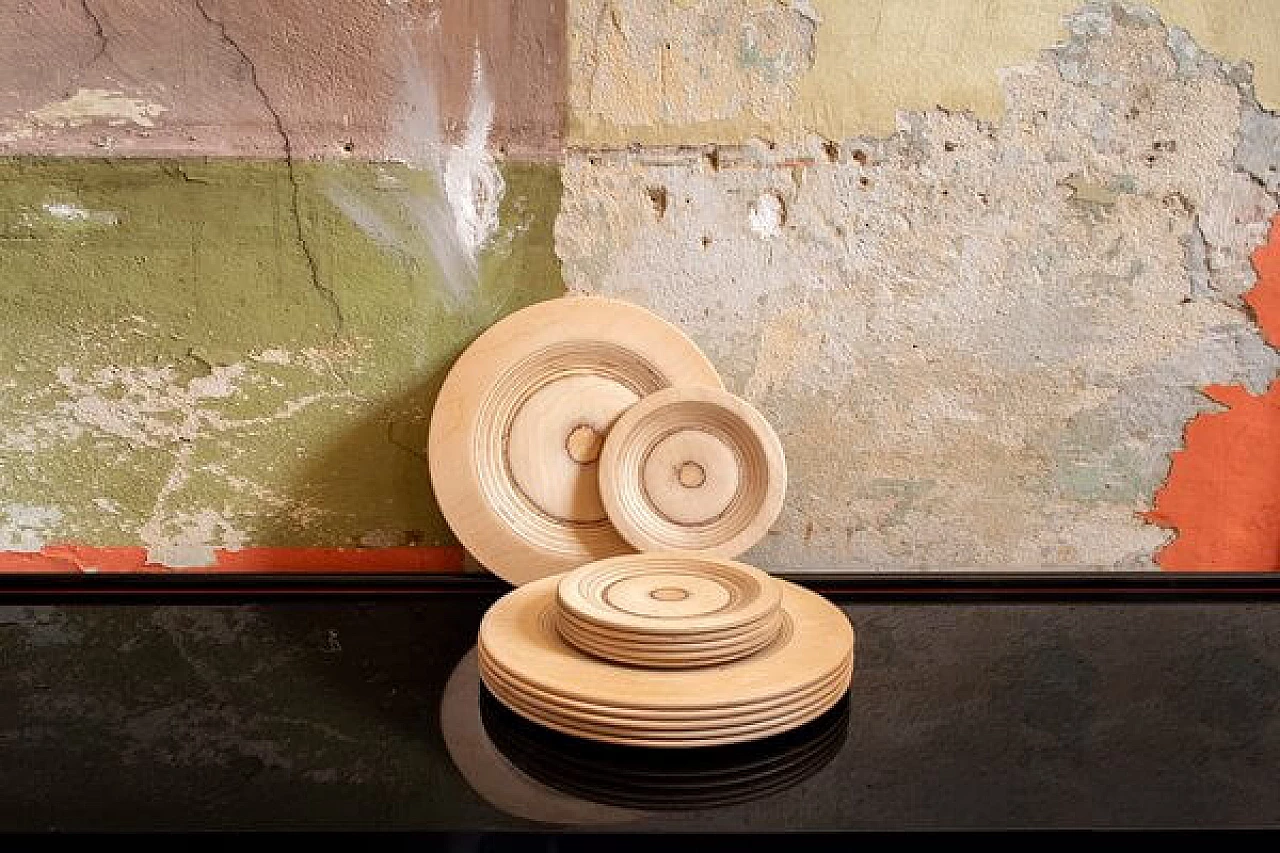 12 Piatti in legno di betulla di Aero Saarinen per Keuruu, anni '60 1
