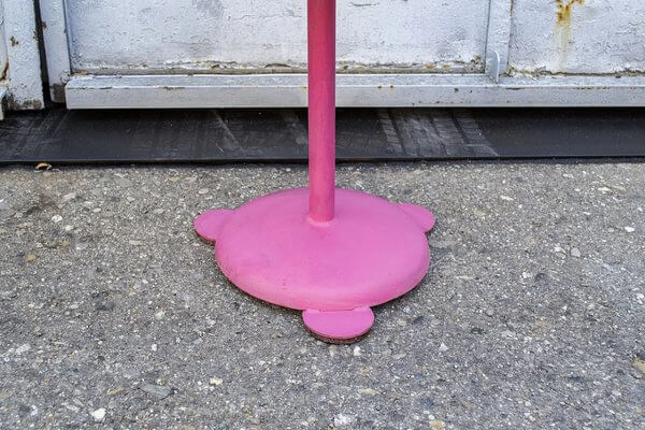 Pair of pink stools with metal structure, 1980s 4