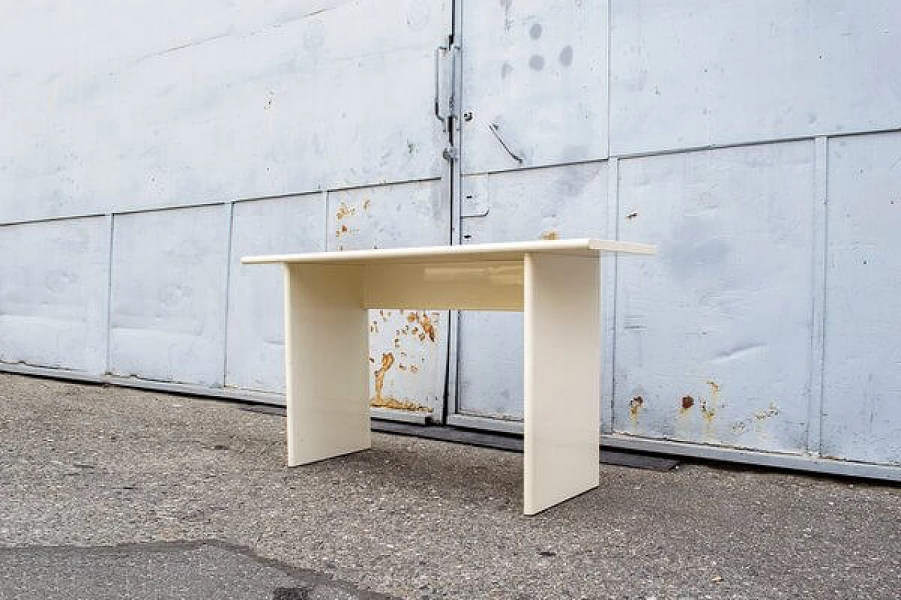 White lacquered console table by Giotto Stoppino for Acerbis, 1970s 3