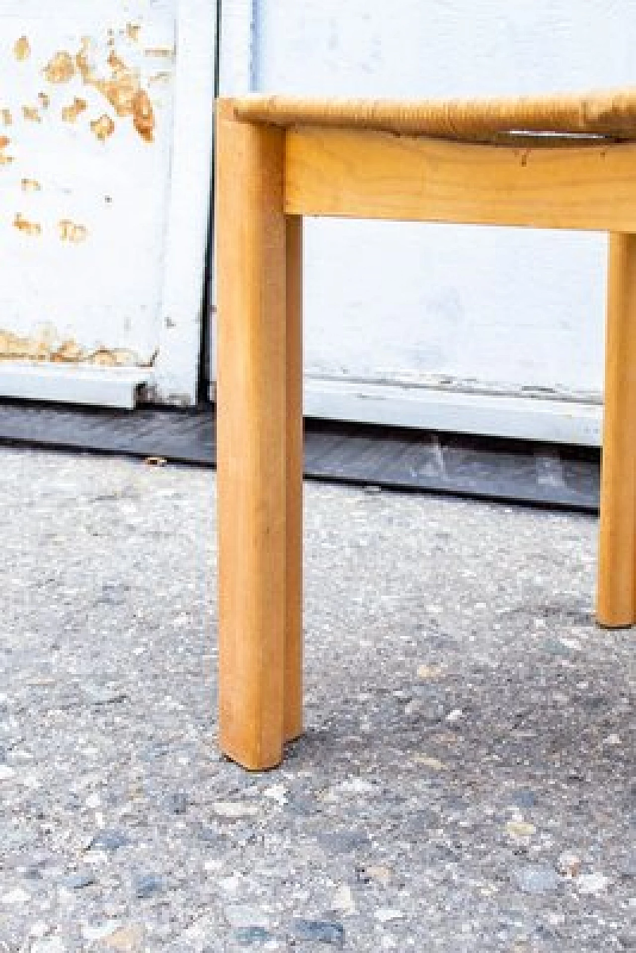 Pair of thatched and wooden chairs, 1960s 6