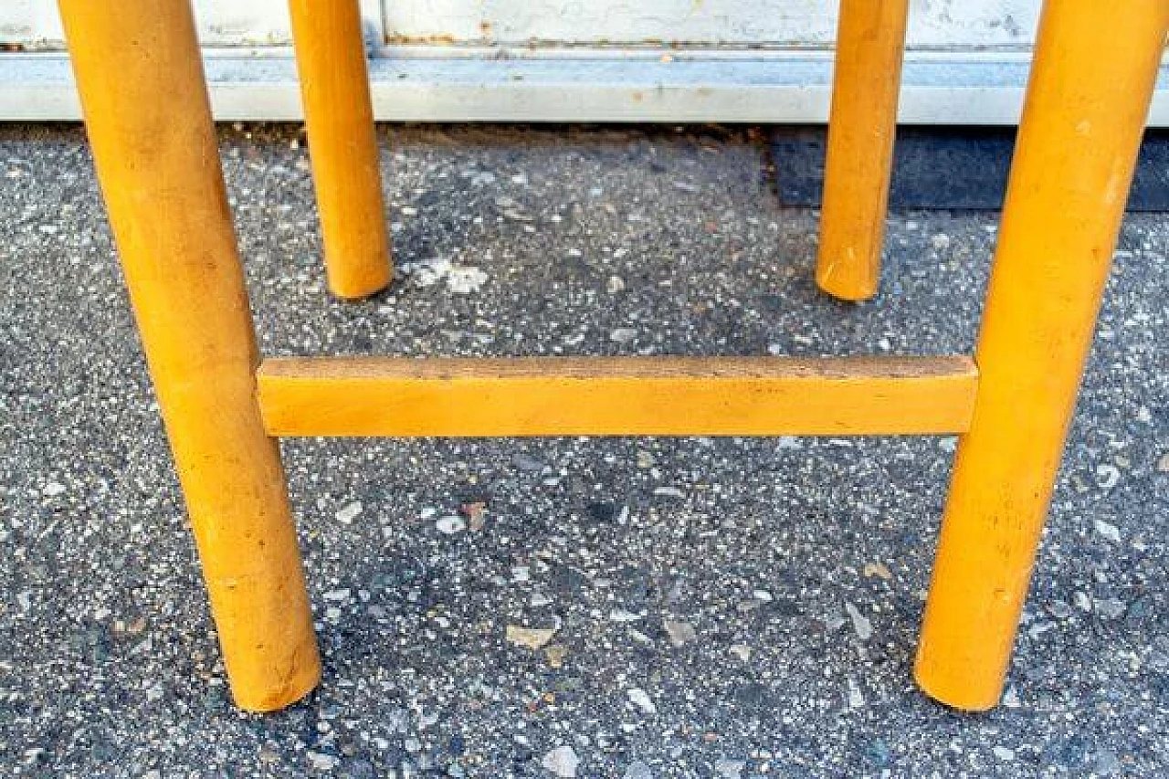 4 Sgabelli in legno e paglia in stile Charlotte Perriand, anni '70 2