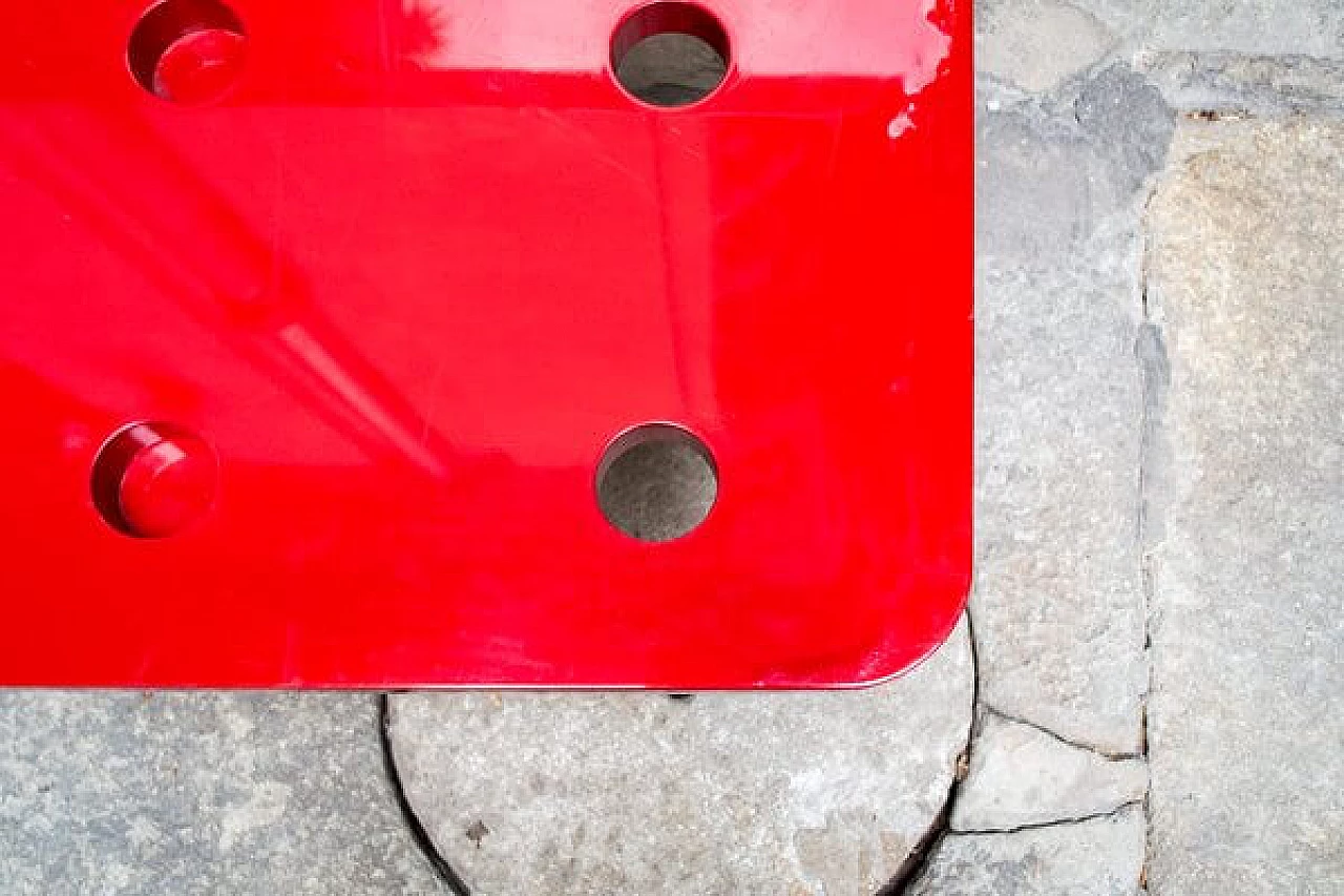 Red painted wooden bench from Alfa Romeo, 2000s 7