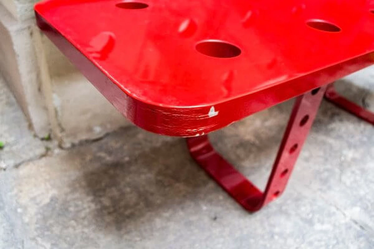 Red painted wooden bench from Alfa Romeo, 2000s 8