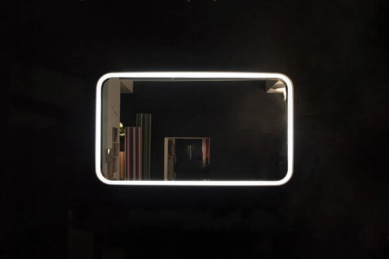 Fiberglass backlit mirror, 1970s 2