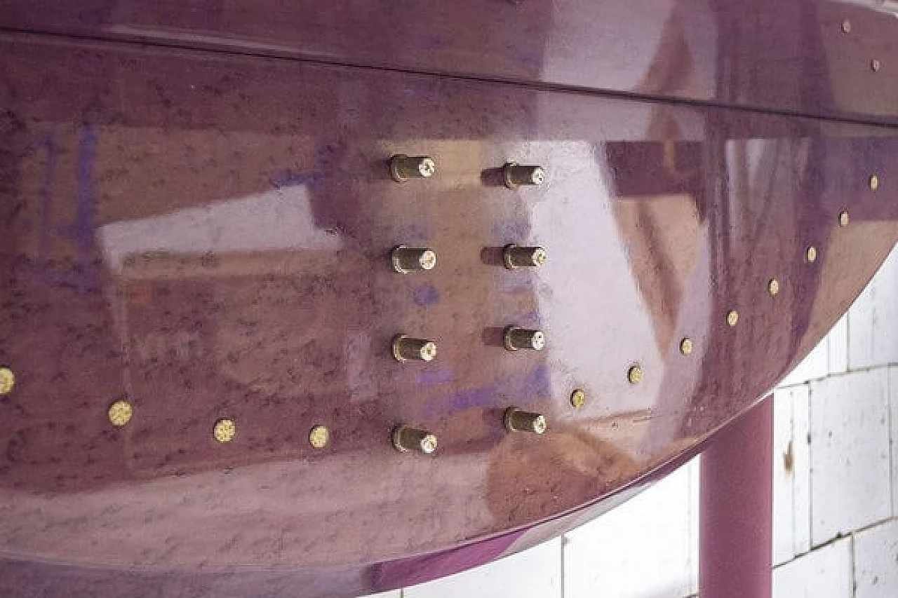 Consolle in radica di betulla con specchio di Saporiti, anni '80 6