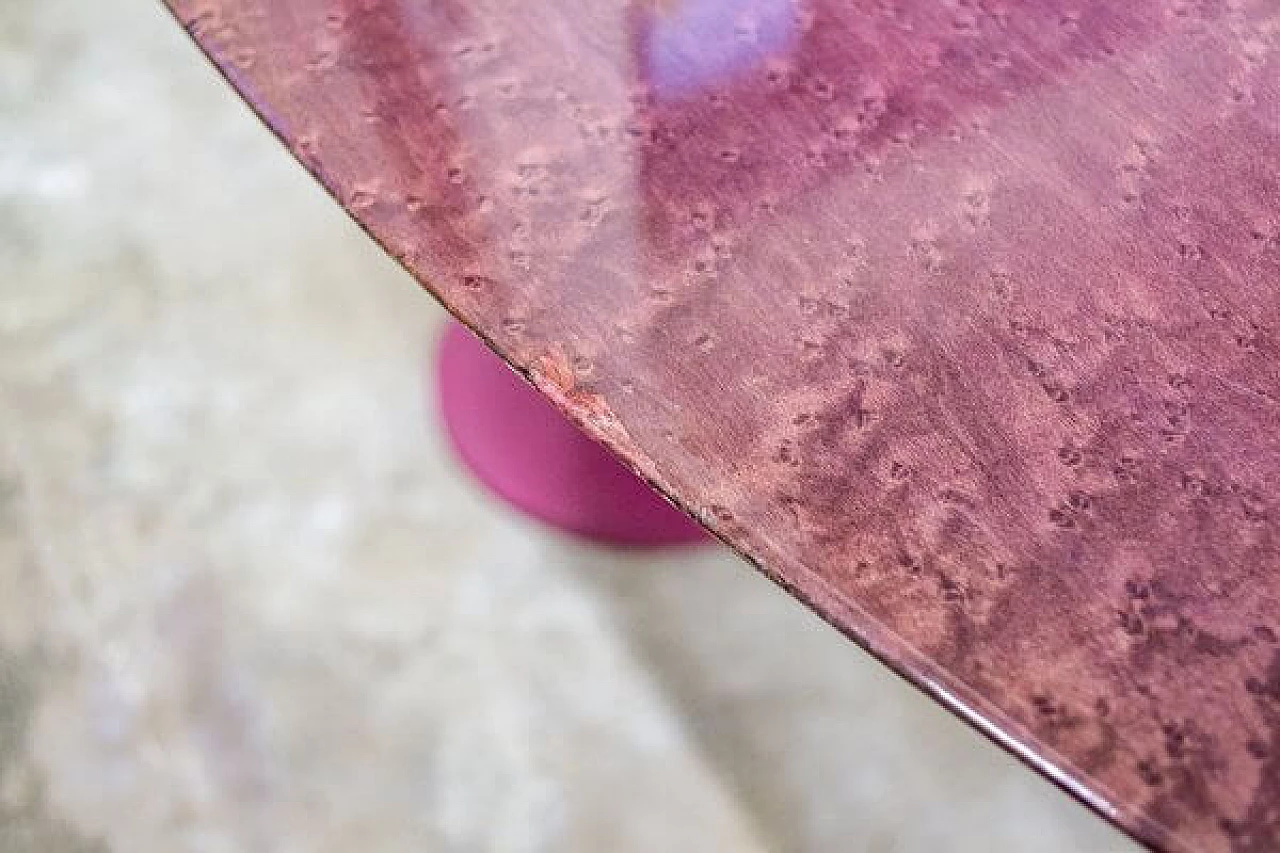 Consolle in radica di betulla con specchio di Saporiti, anni '80 7