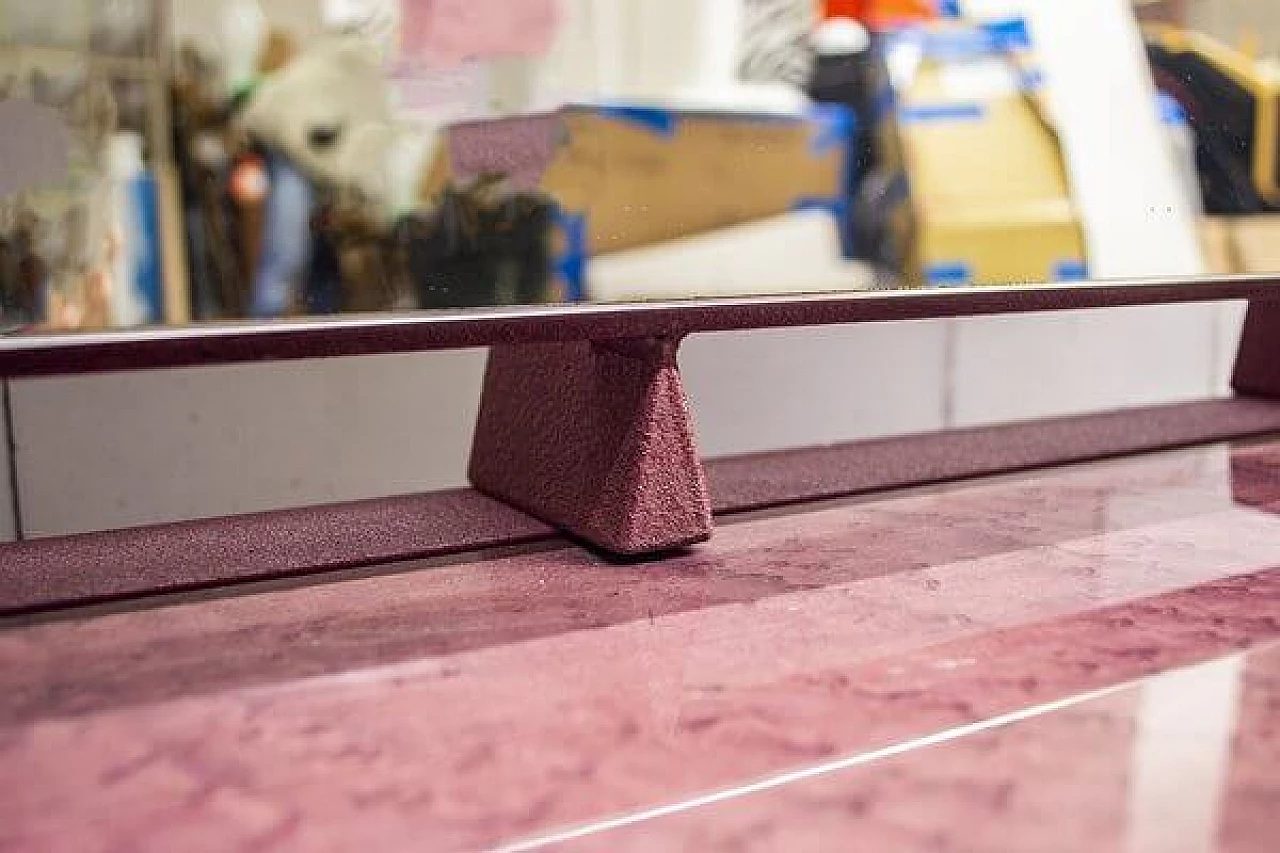 Consolle in radica di betulla con specchio di Saporiti, anni '80 8