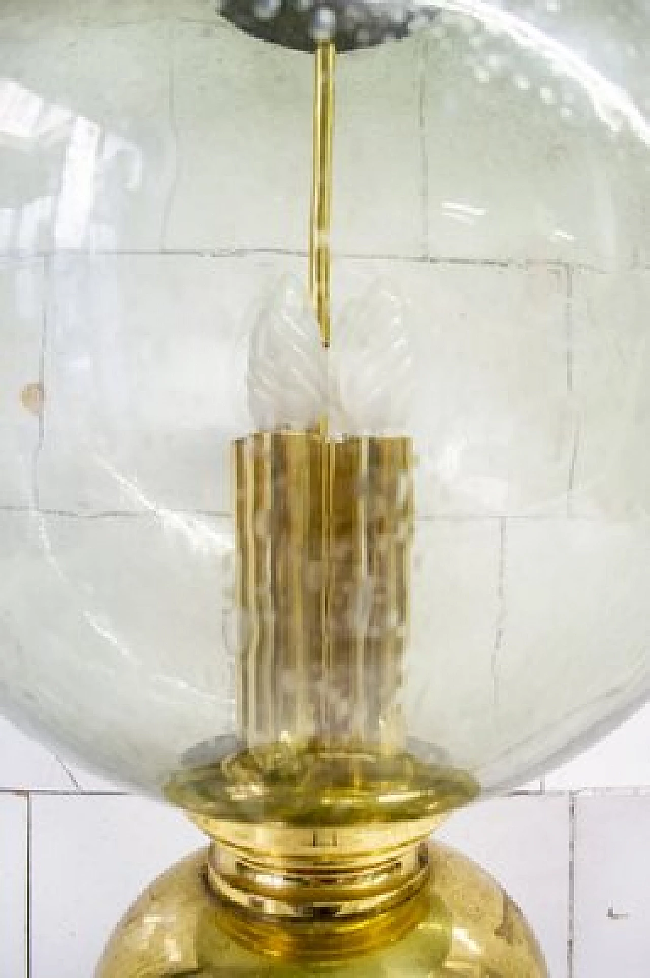 Table lamp in brass and puffed glass by Luigi Caccia Dominioni, 1960s 4