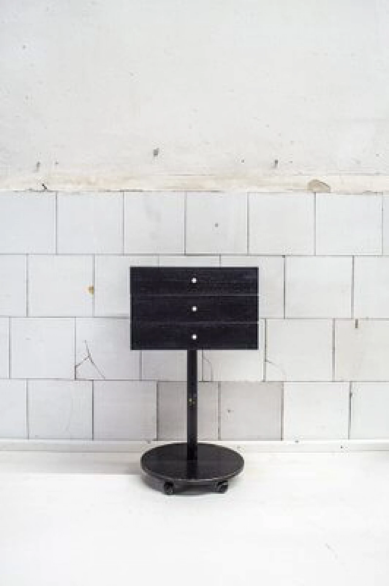 Bedside table in wood, painted iron with marble details by FORME Carrara, 1980s 1