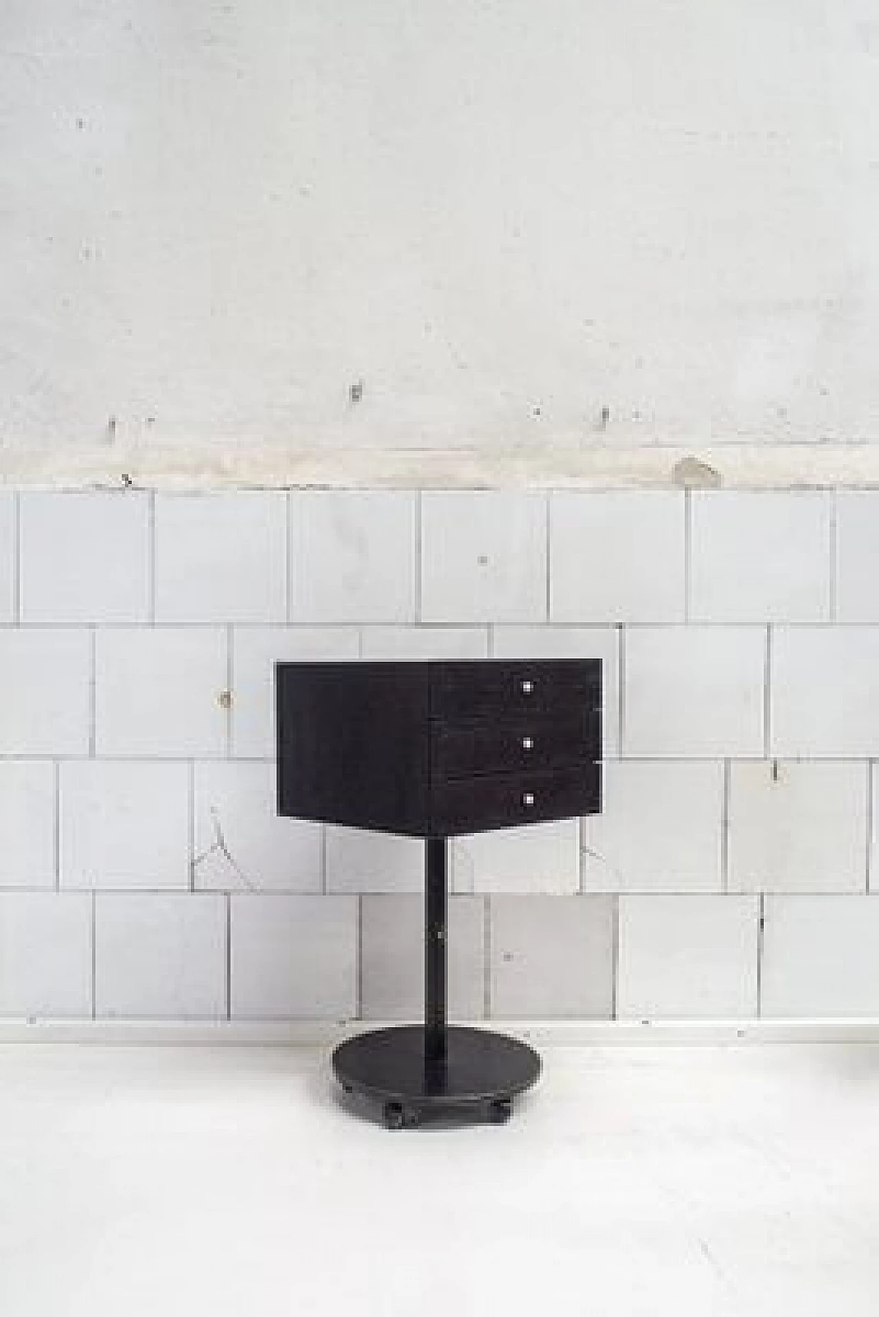 Bedside table in wood, painted iron with marble details by FORME Carrara, 1980s 2