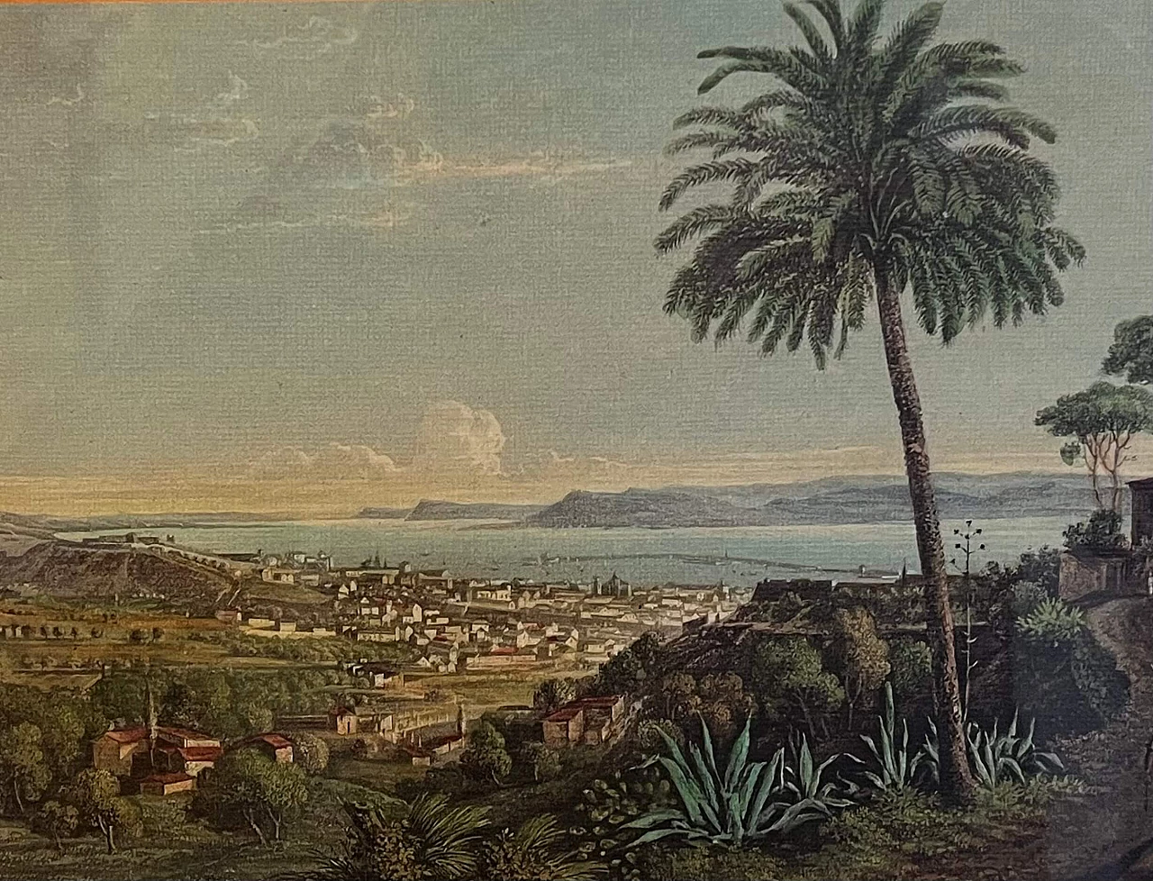 Veduta di Messina, riproduzione da Samuel Birmann, stampa a colori, anni '50 4