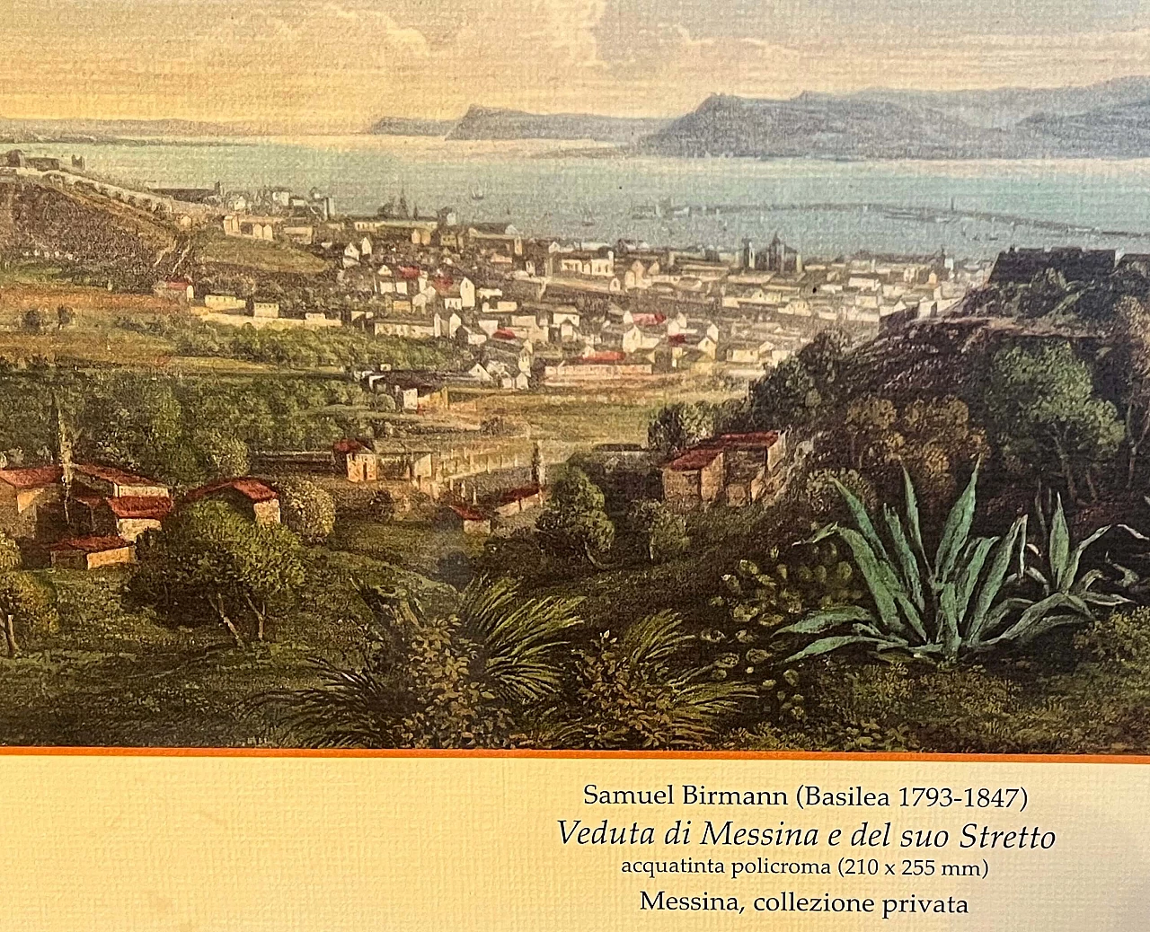 Veduta di Messina, riproduzione da Samuel Birmann, stampa a colori, anni '50 5