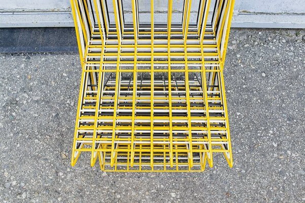 6 stackable chairs in iron, 1970s 7