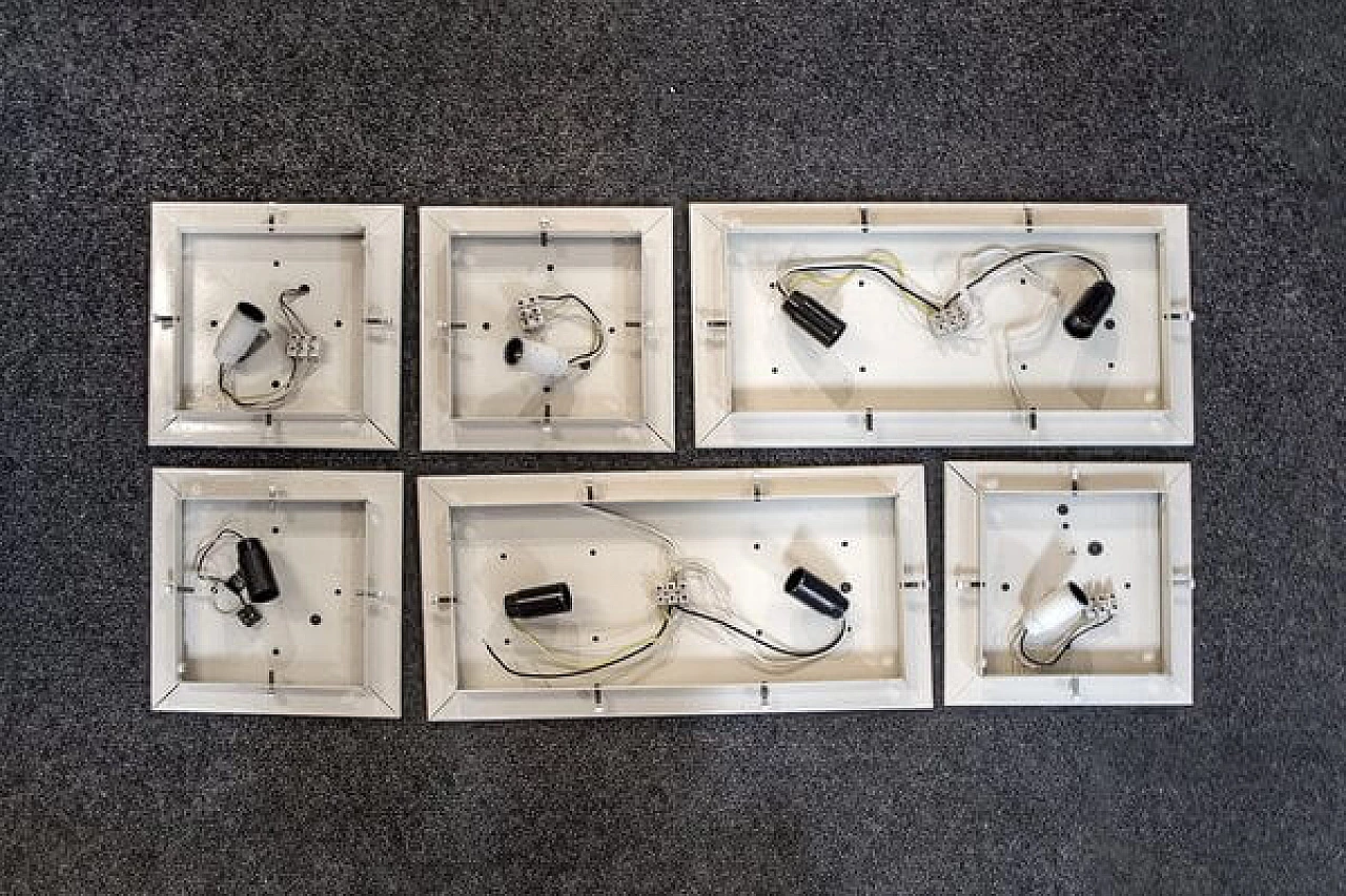 6 Appliques modulari Onda di Claudio Salocchi per Lumenform, anni '70 4