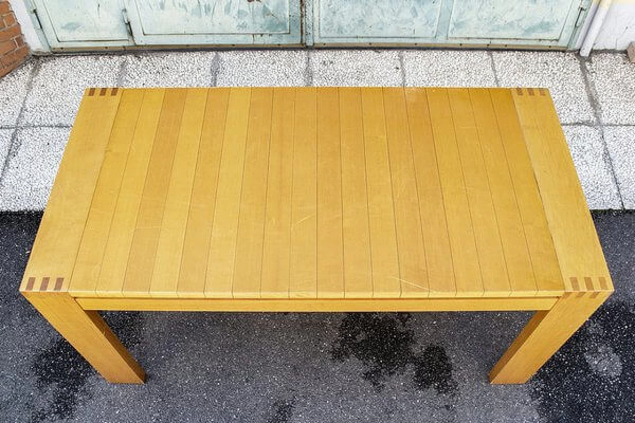 Beechwood dining table with streaks from Ibisco, 1970s 2