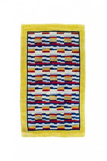 Handmade geometric rug, 1970s