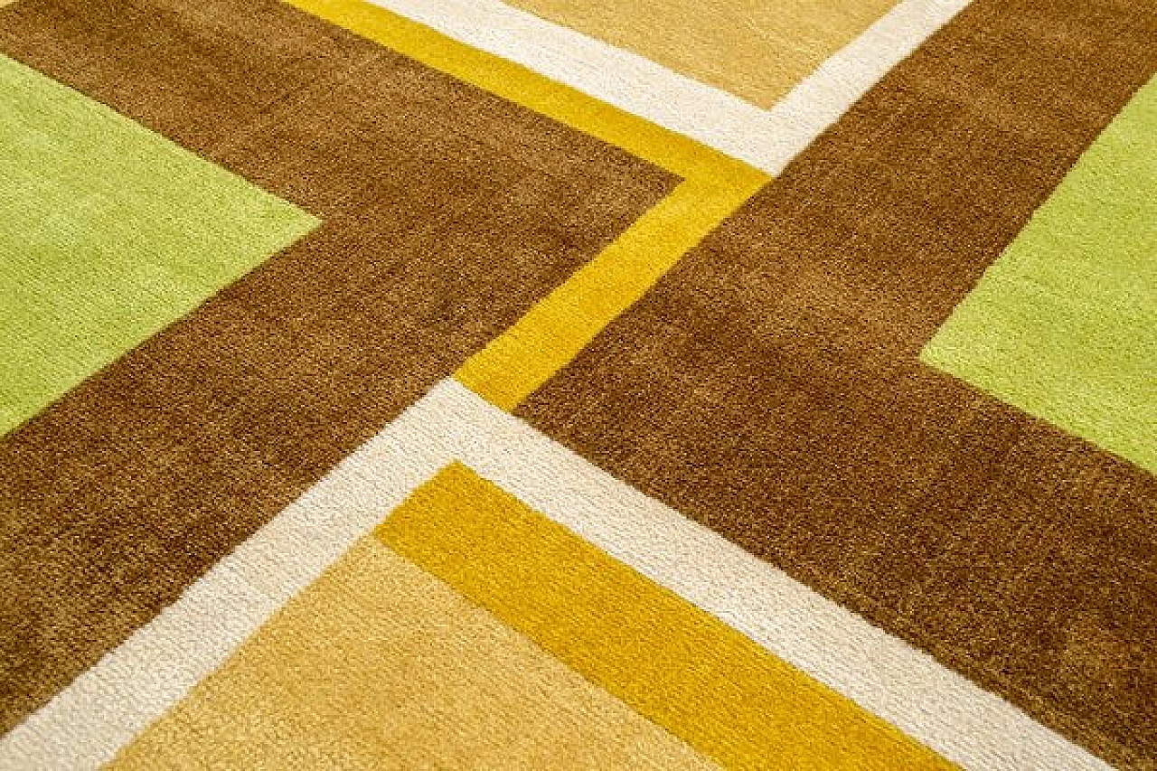 Wool rug with geometric designs, 1950s 3