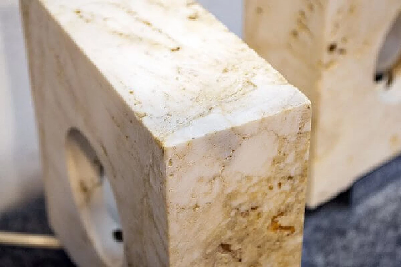 Coppia di Lampade da tavolo in travertino di Giuliano Cesari per Nucleo Sormani, anni '70 4