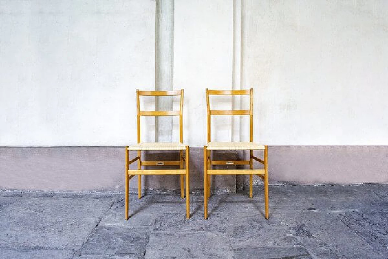 Pair of 699 Superleggera chairs by Gio Ponti for Cassina, 1970s 1