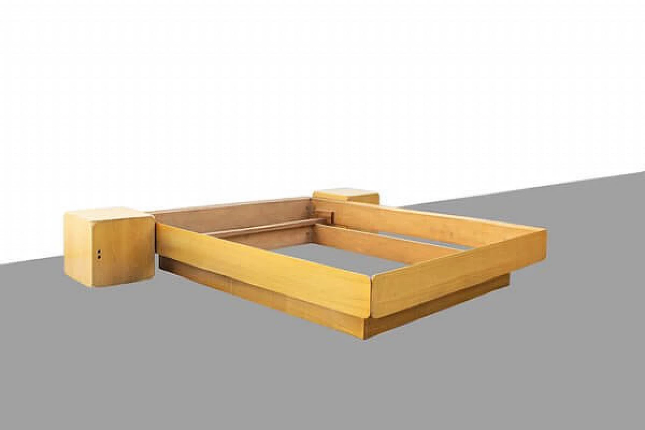 Pair of Samara bedside tables and a bed frame by Derk Jan De Vries for Maisa, 1970s 3