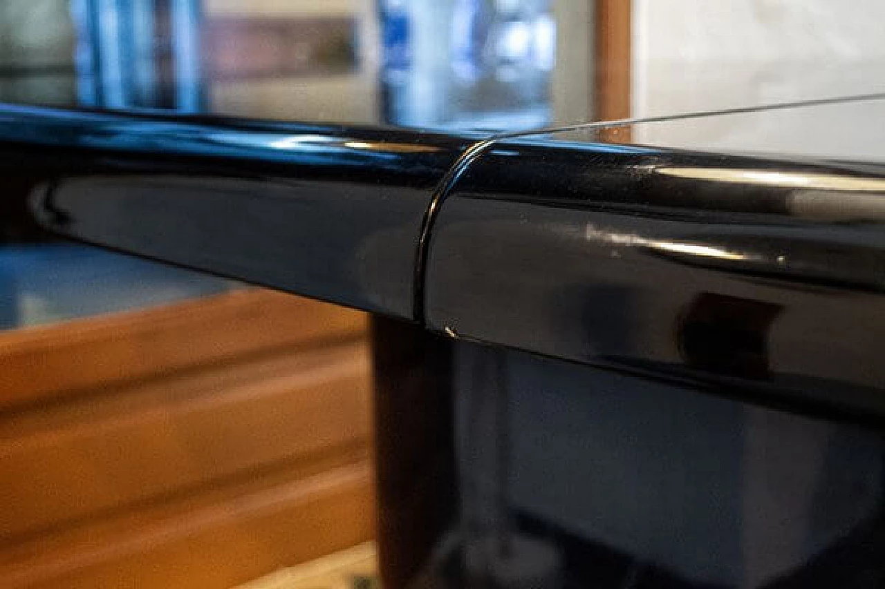 Black lacquered wood table, 1970s 4