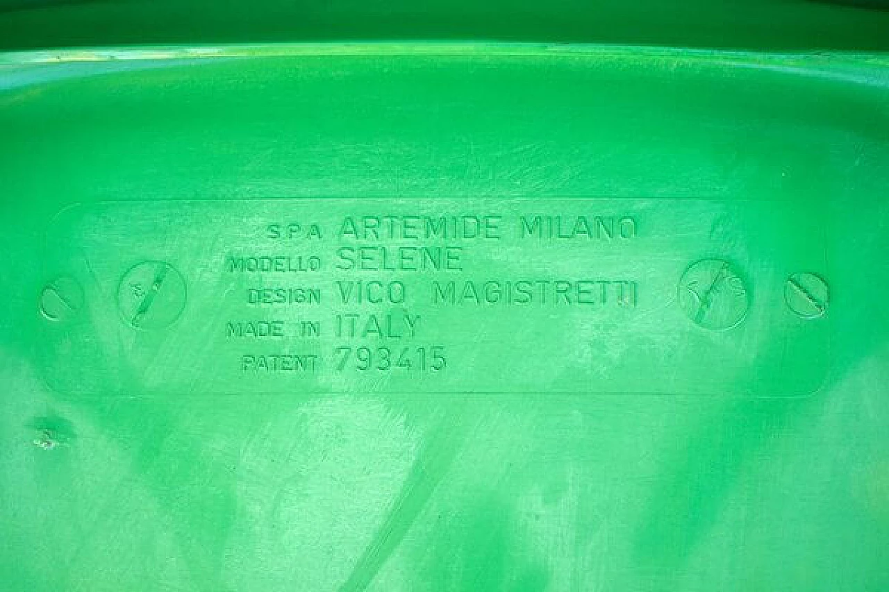 6 green Selene chairs by Vico Magistretti for Artemide, 1979 8
