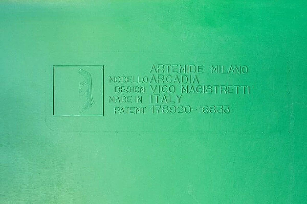 Tavolino da caffè Arcadia verde di Vico Magistretti per Artemide, 1970 5