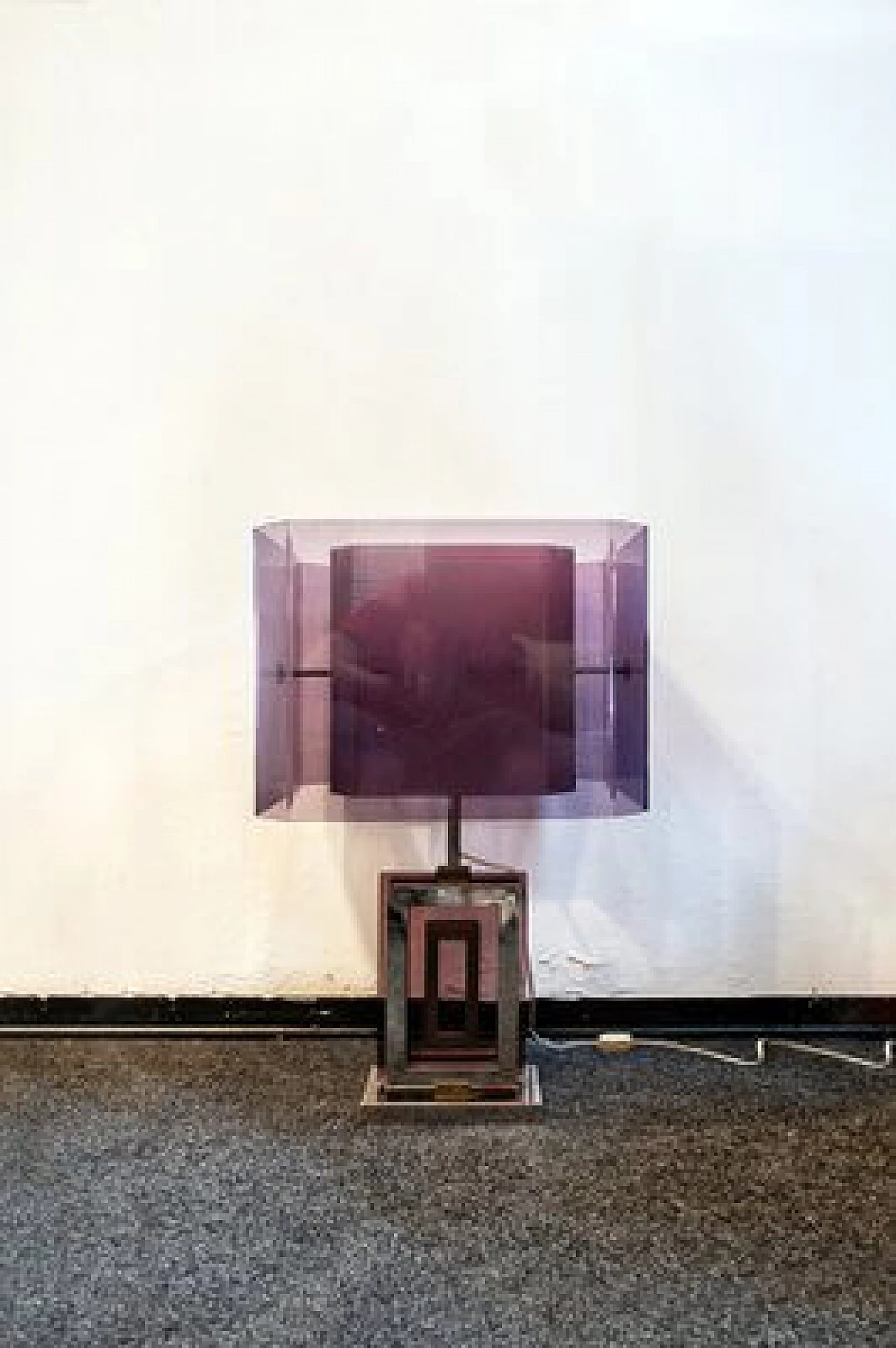 Chromed brass and acrylic glass table lamp by Romeo Rega, 1970s 2