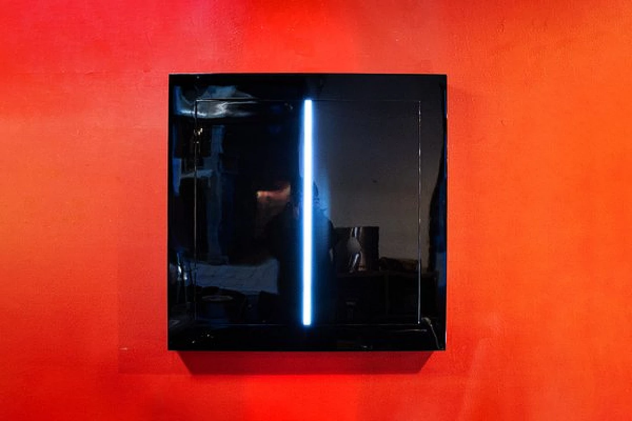 Beppe Sesia, Light on Black Wall, steel and methacrylate light sculpture, 1971 2