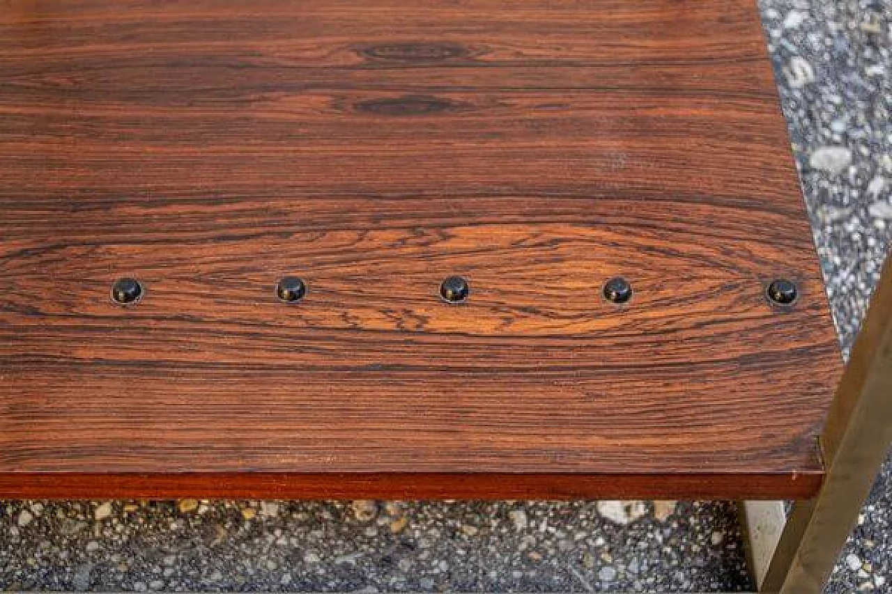 Magazine rack in chromed metal and wood, 1960s 4