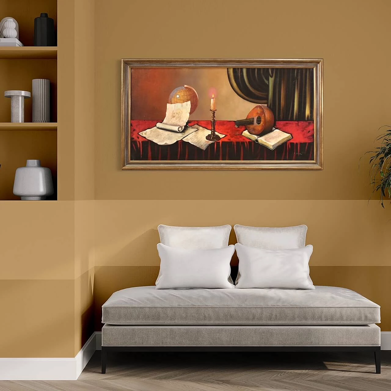 Dipinto su tela Natura morta con strumenti musicali, '900 16