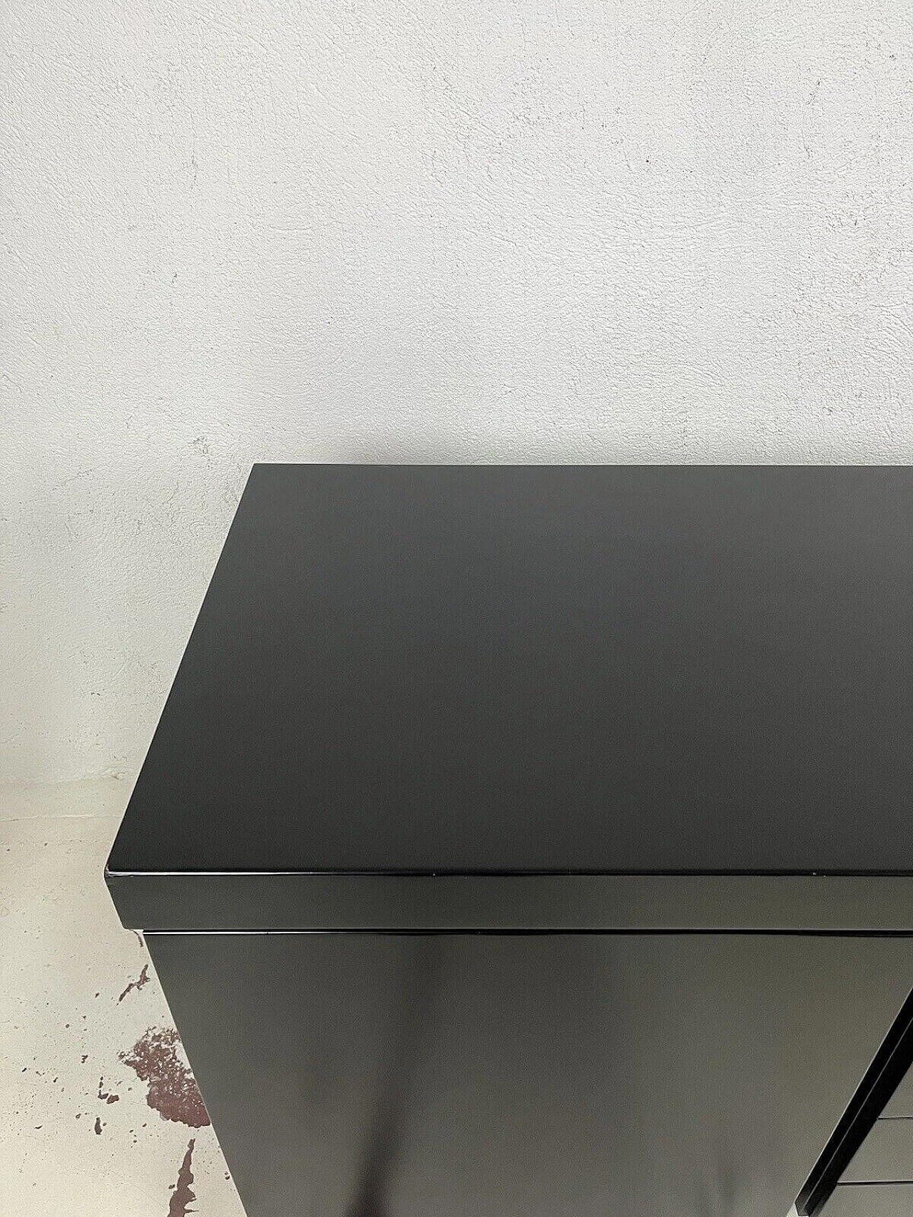 Credenza in legno laccato nero, anni '70 6