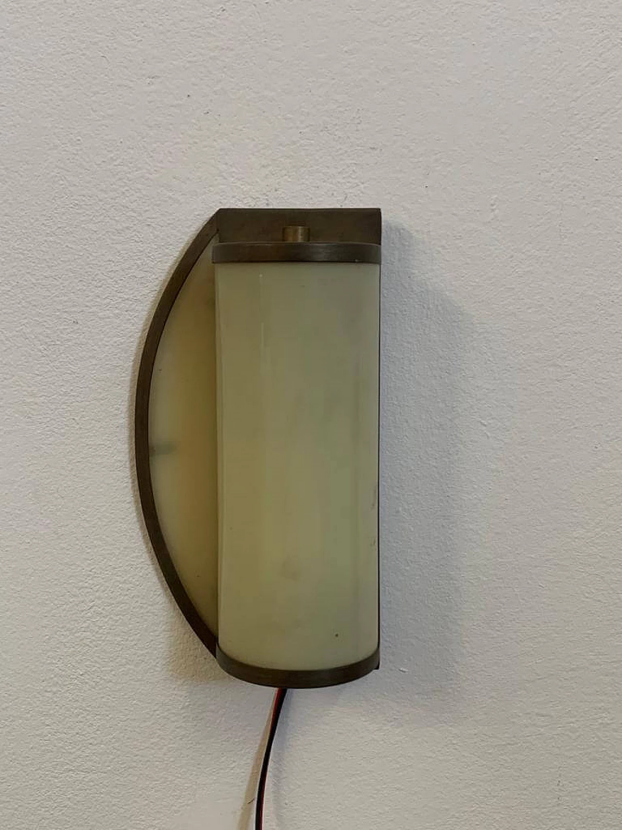 Brass and ivory opaline glass ship wall light, 1920s 1