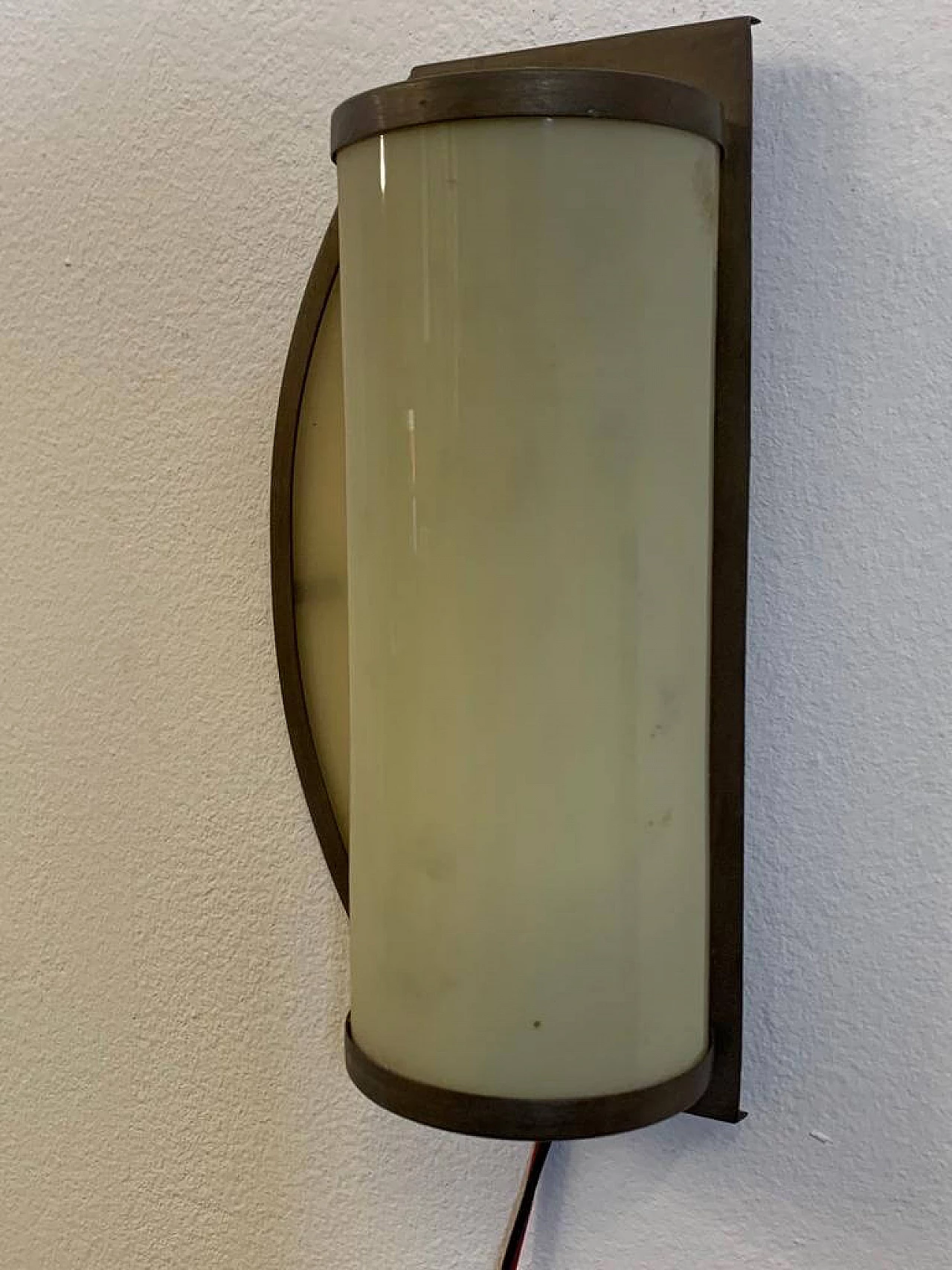 Brass and ivory opaline glass ship wall light, 1920s 5
