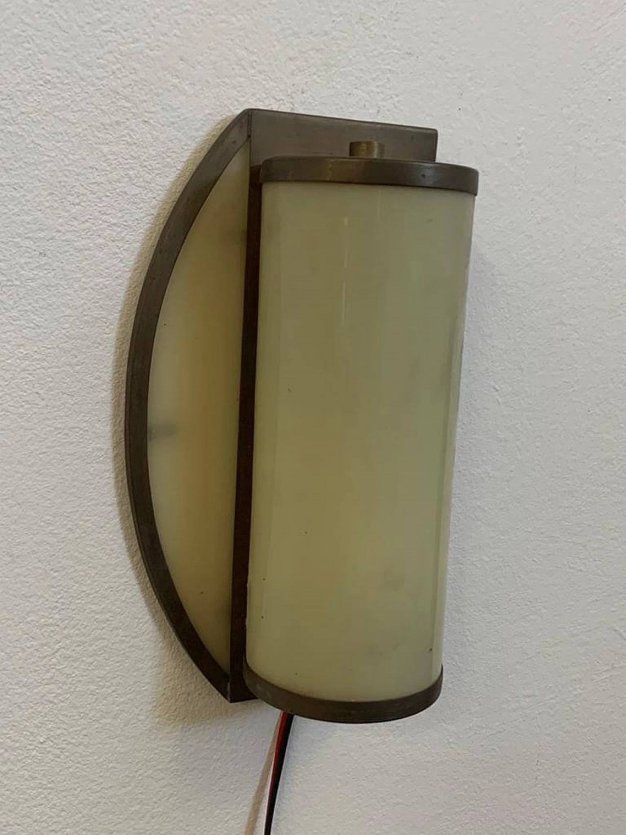 Brass and ivory opaline glass ship wall light, 1920s 6