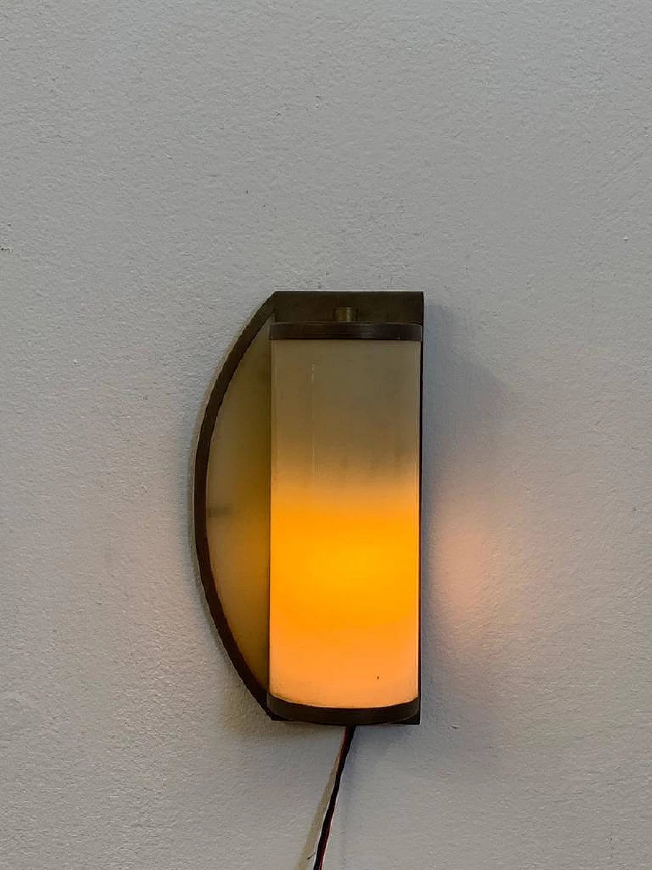 Brass and ivory opaline glass ship wall light, 1920s 7