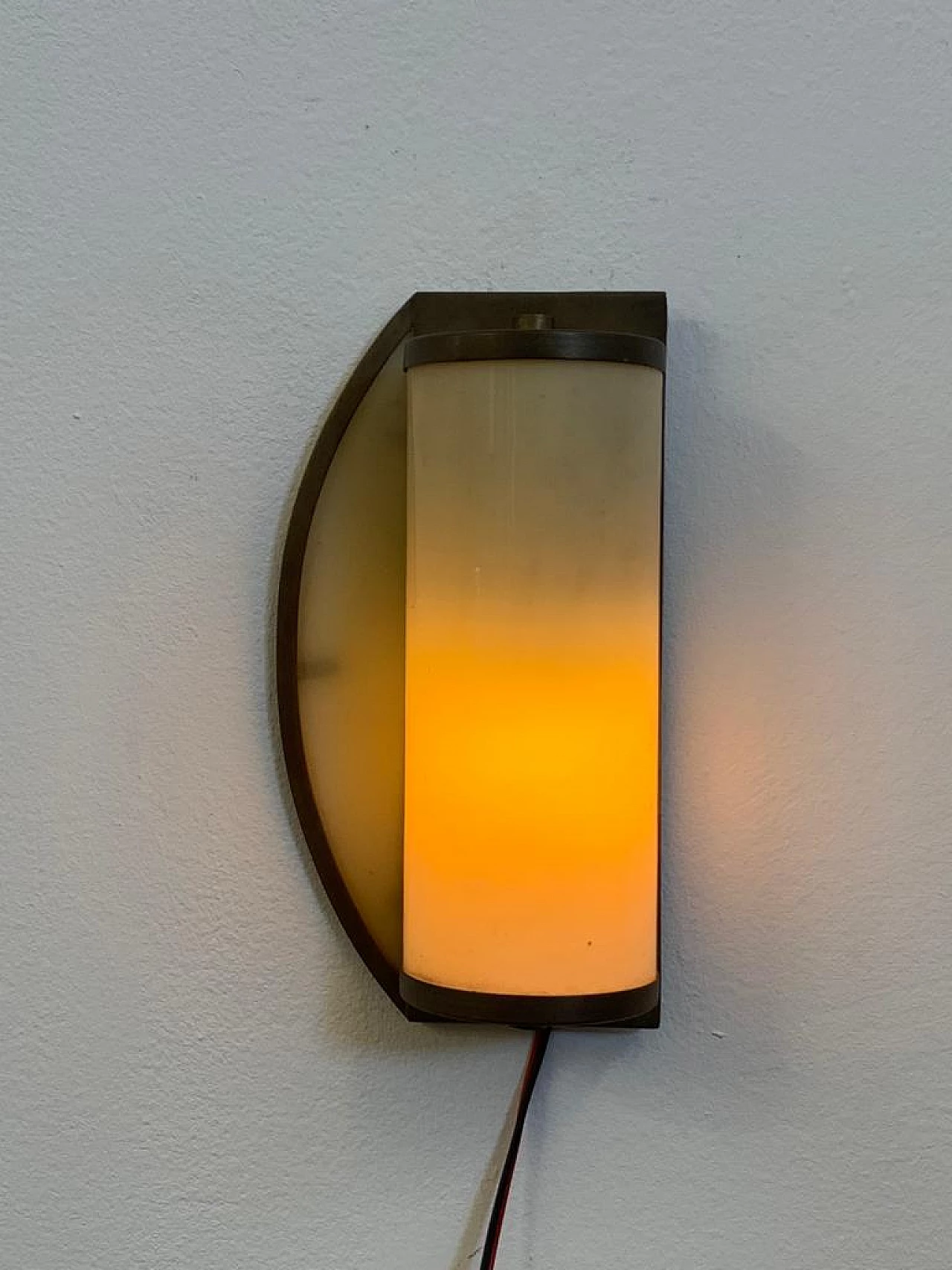 Brass and ivory opaline glass ship wall light, 1920s 8