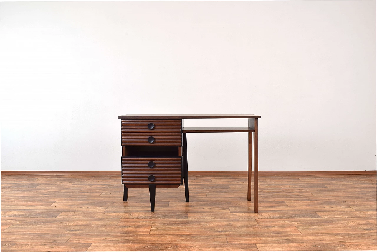 Walnut desk by UP Závody, 1954 1