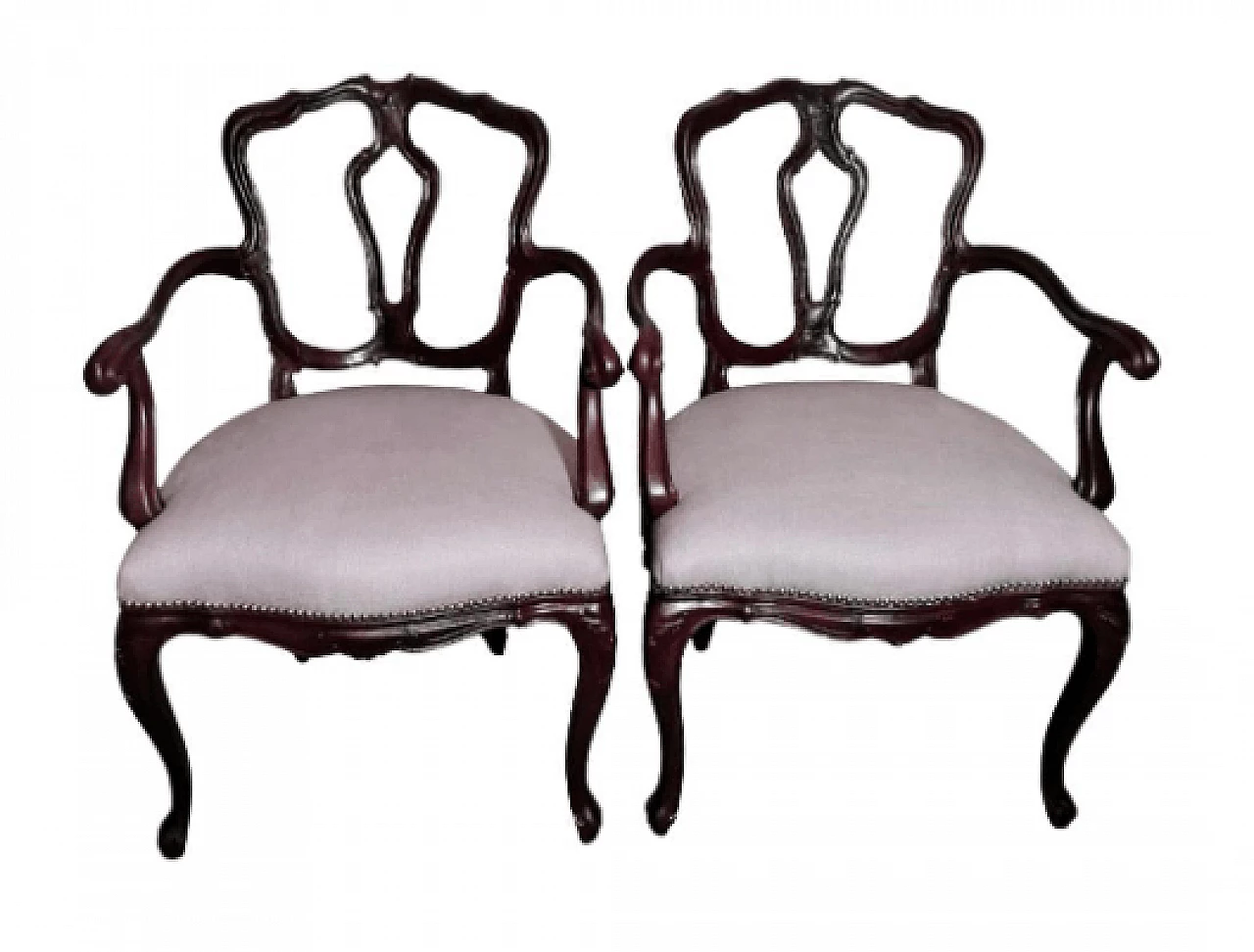Pair of Louis Philippe King/Antique Master armchairs, late 19th century 1