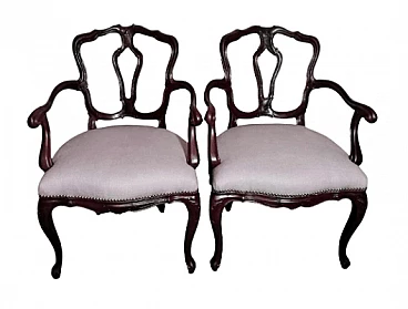 Pair of Louis Philippe King/Antique Master armchairs, late 19th century