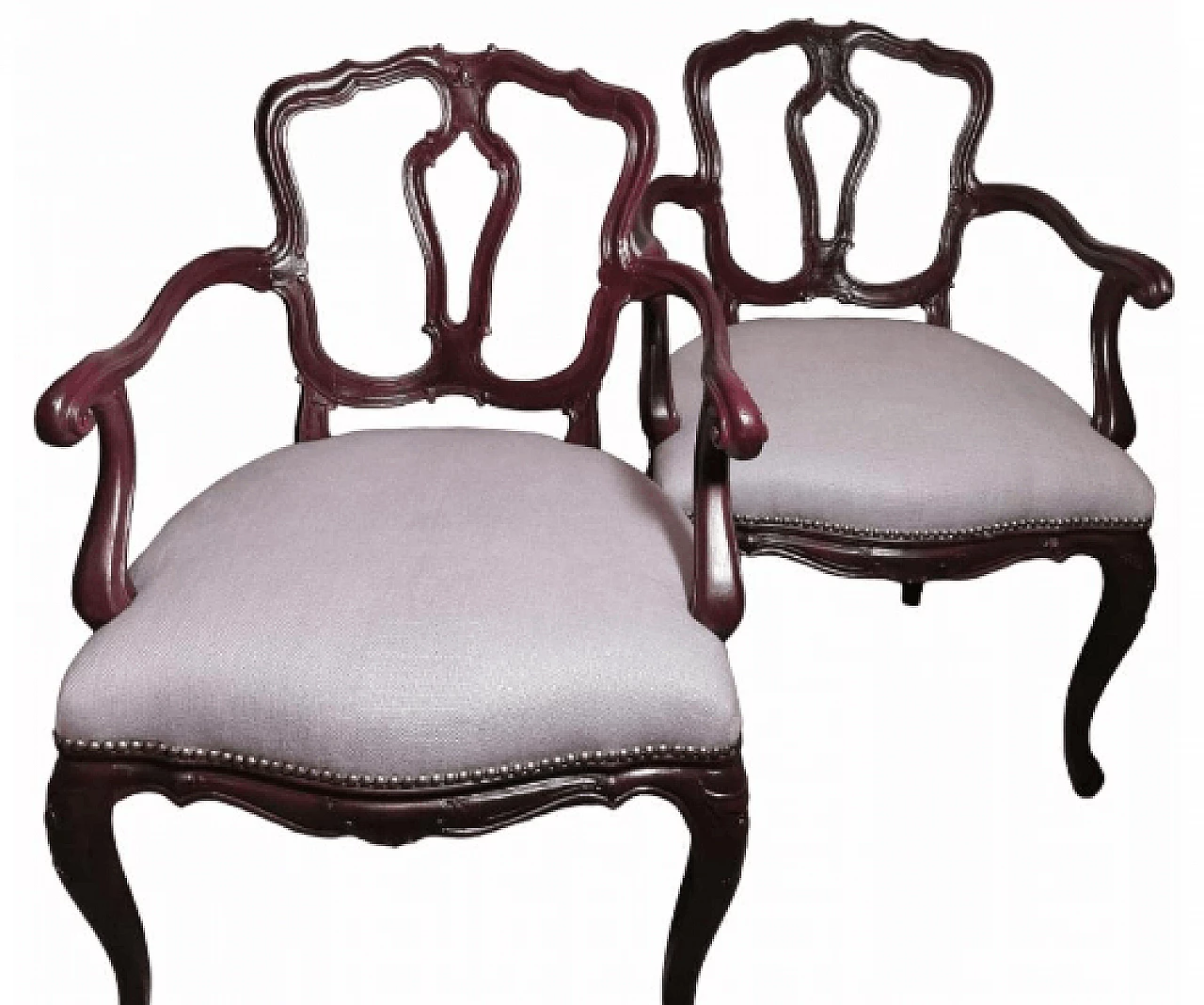 Pair of Louis Philippe King/Antique Master armchairs, late 19th century 3
