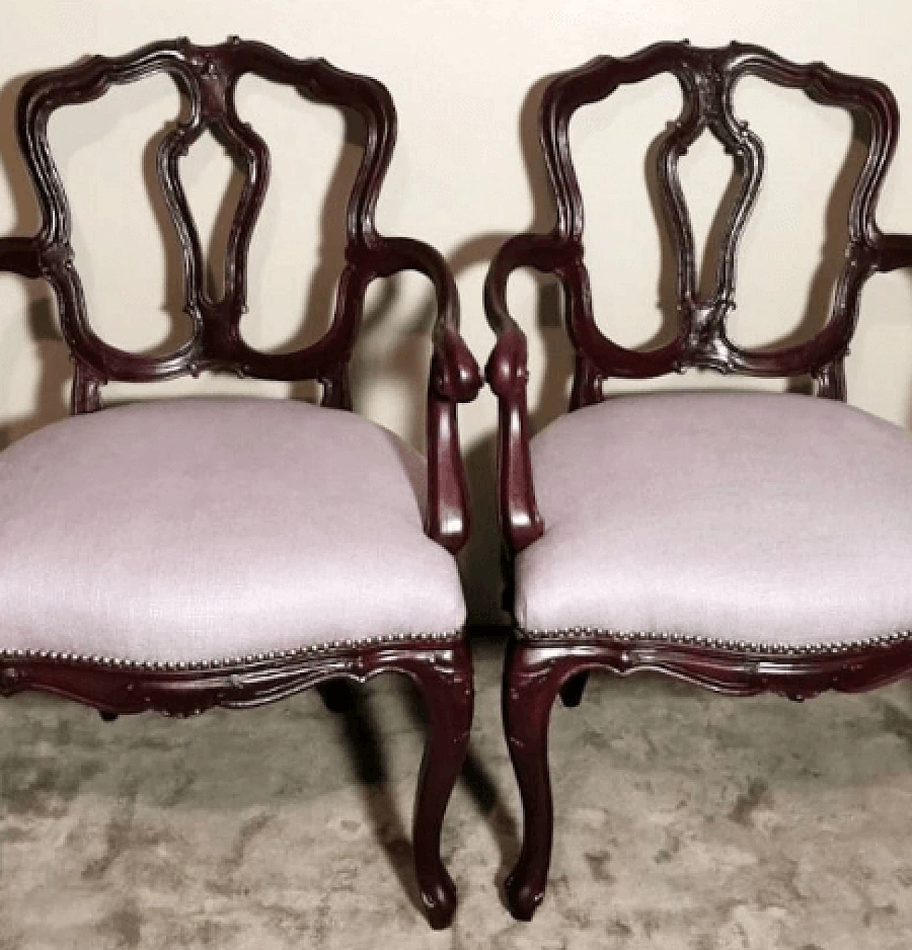 Pair of Louis Philippe King/Antique Master armchairs, late 19th century 6