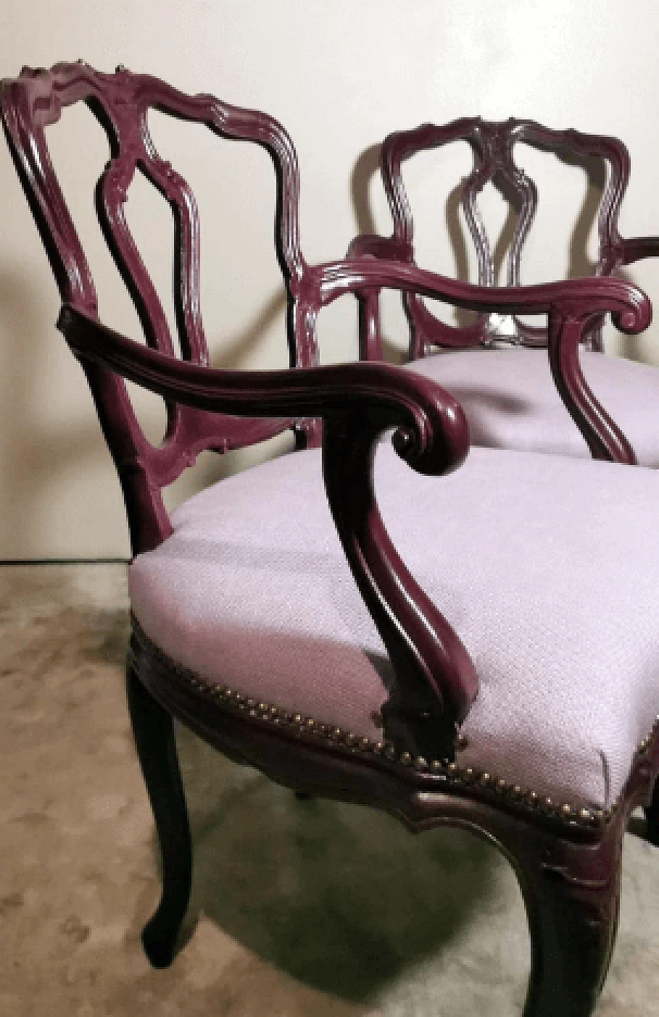 Pair of Louis Philippe King/Antique Master armchairs, late 19th century 7